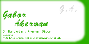 gabor akerman business card