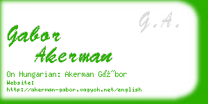 gabor akerman business card